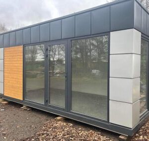 Portable Office with wooden cladding 600cm x 300cm